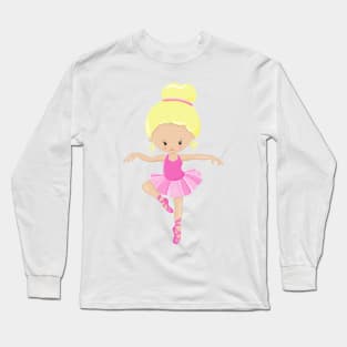 Ballerina, Ballet Girl, Ballet Dance, Blonde Hair Long Sleeve T-Shirt